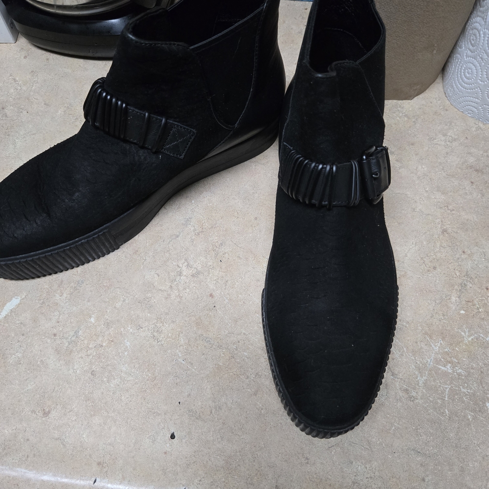 Ash Black Ankle Boots with Strap Detail